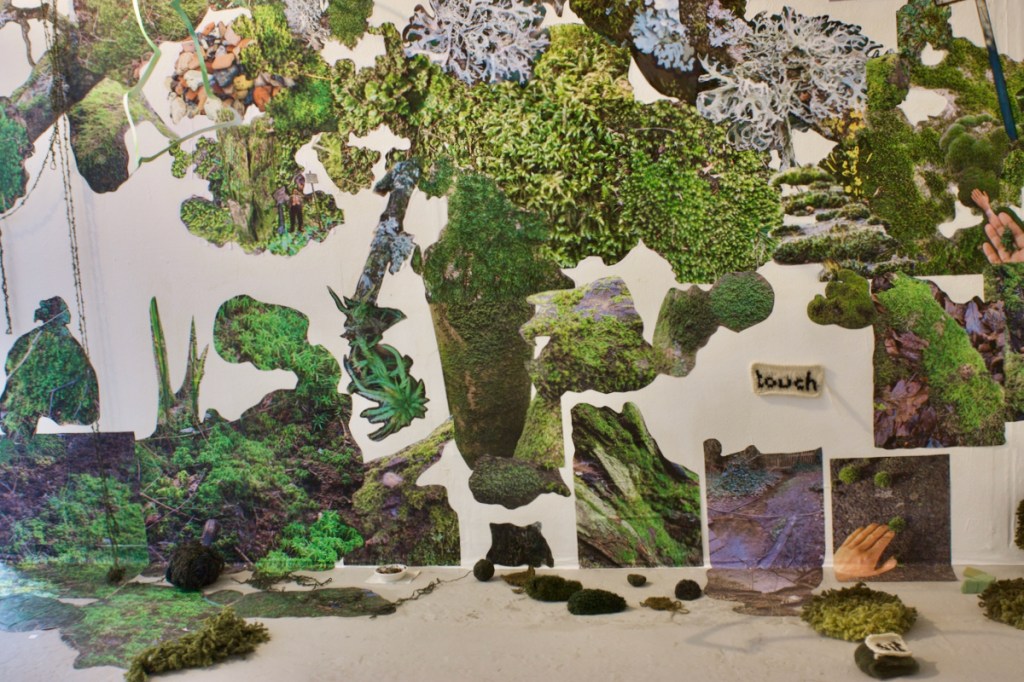 mossy mural sprawls onto the floor